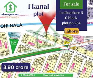 1 KANAL PLOT FOR SALE GOOD LOCATION G BLOCK DHA PHASE 5 LAHORE